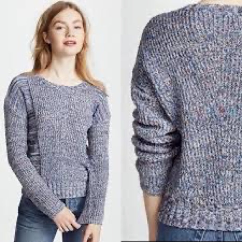 Rails Anthropologie Elsa Speckled Blue Long Sleeve Sweater